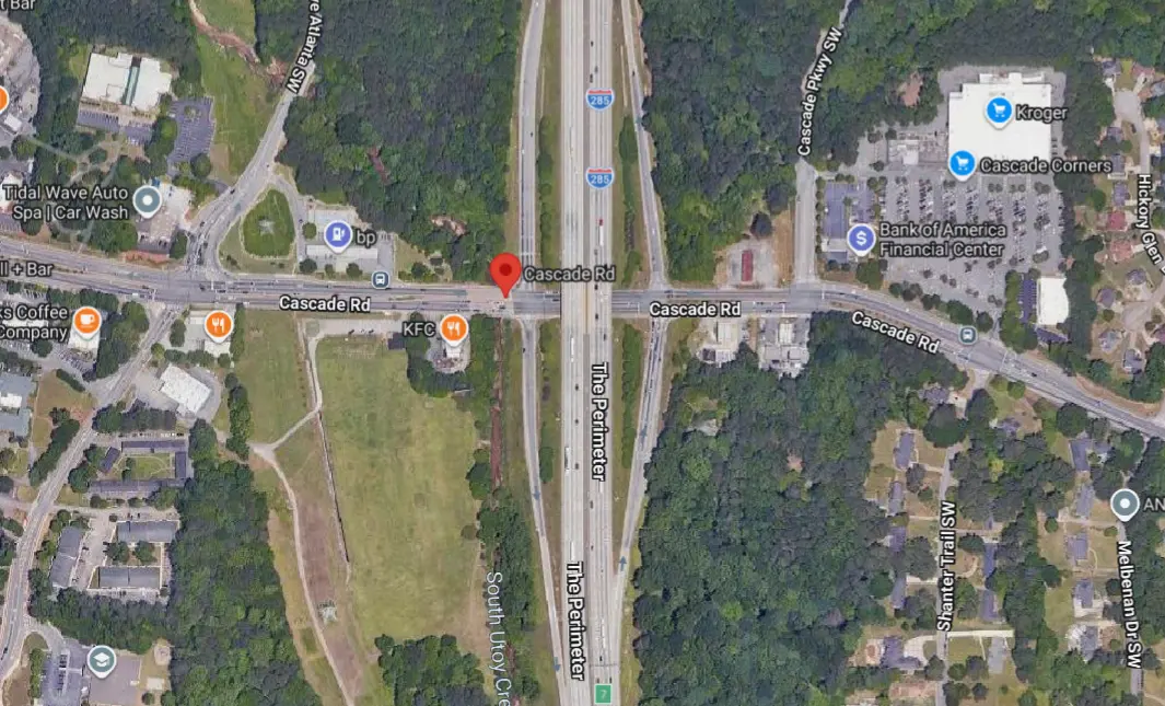 Traffic Disruption in Atlanta After Crash on I-285 Southbound Near Cascade Rd